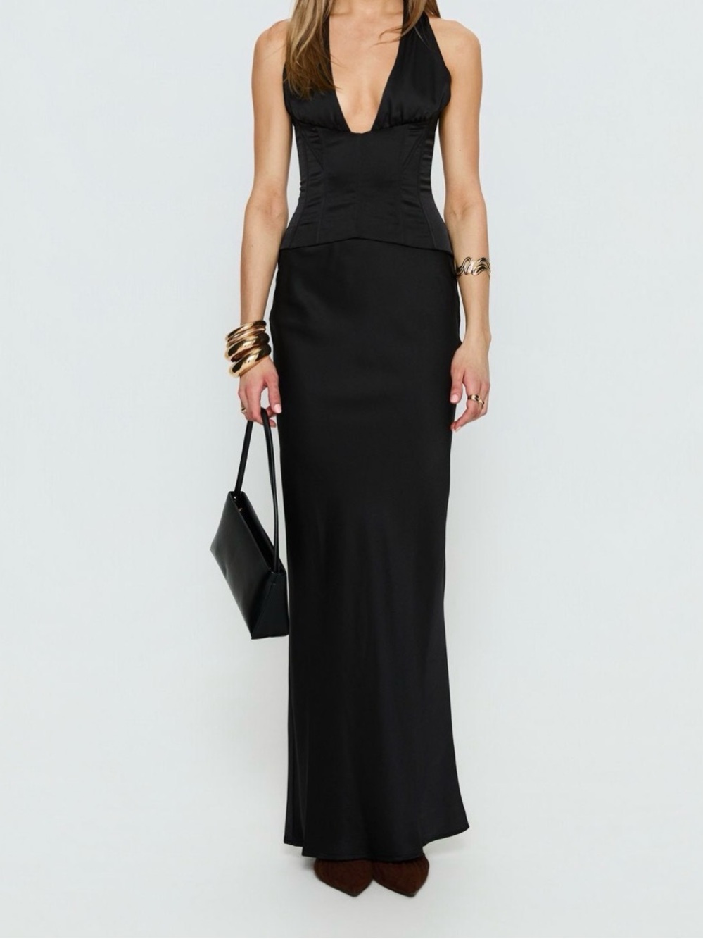 Princess Polly Black Maxi Skirt - Women's Sleek Floor-Length Skirt